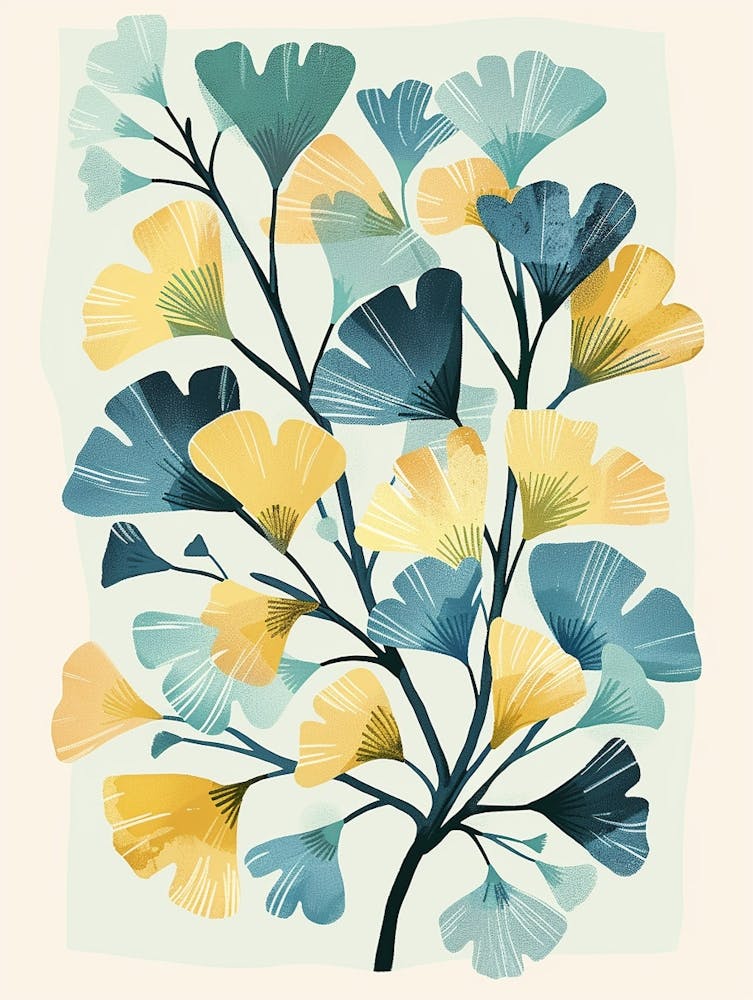 Ginkgo Tree Flat Illustration 2