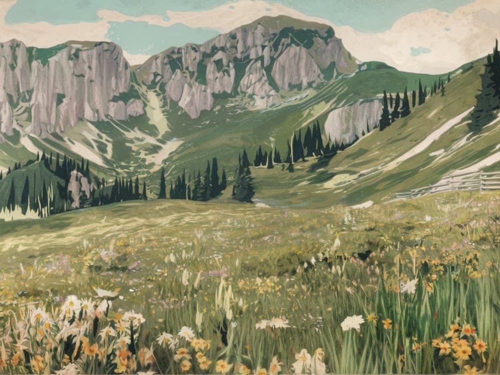 Serene Mountain Meadow - Lush Landscape