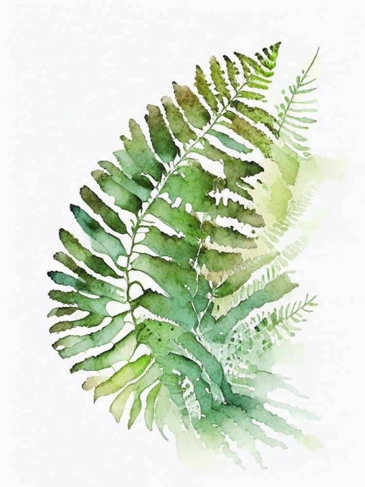 Hay Scented Fern Watercolour