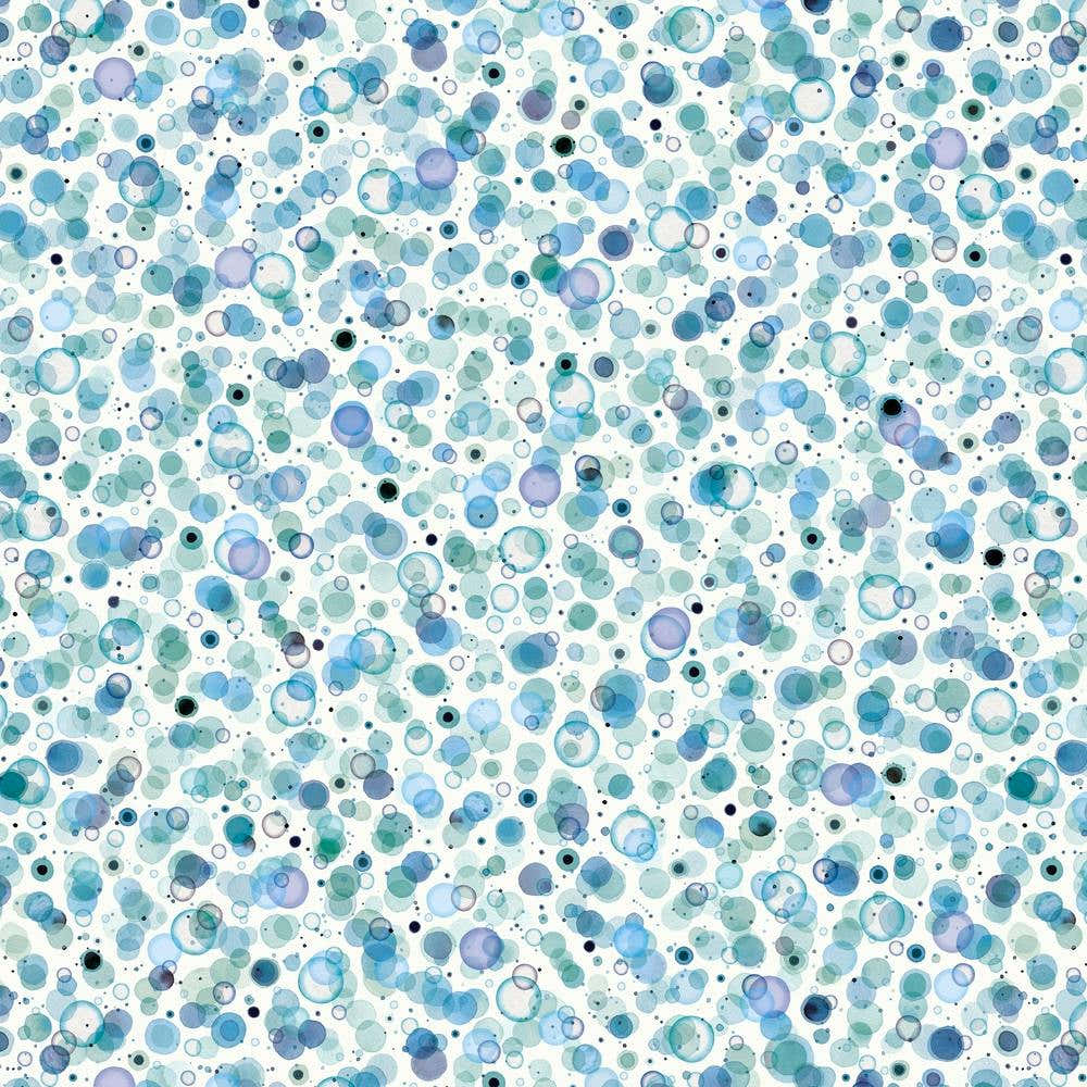 Cosmic Bubbles Blue Square