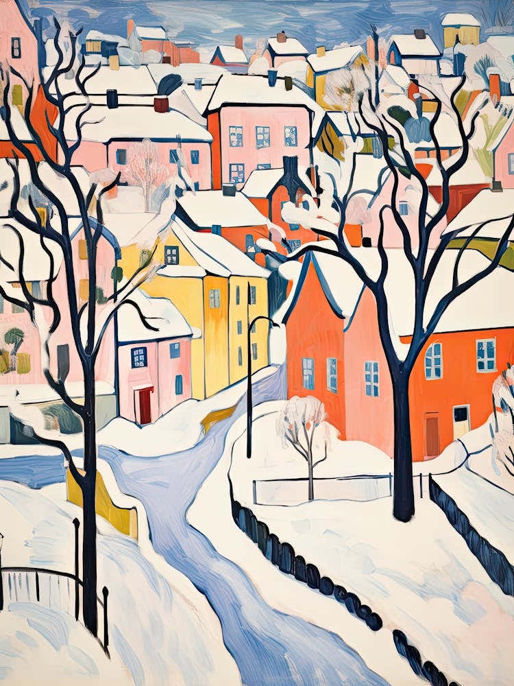 Winter Snow Oslo   Norway Snow Illustration 1