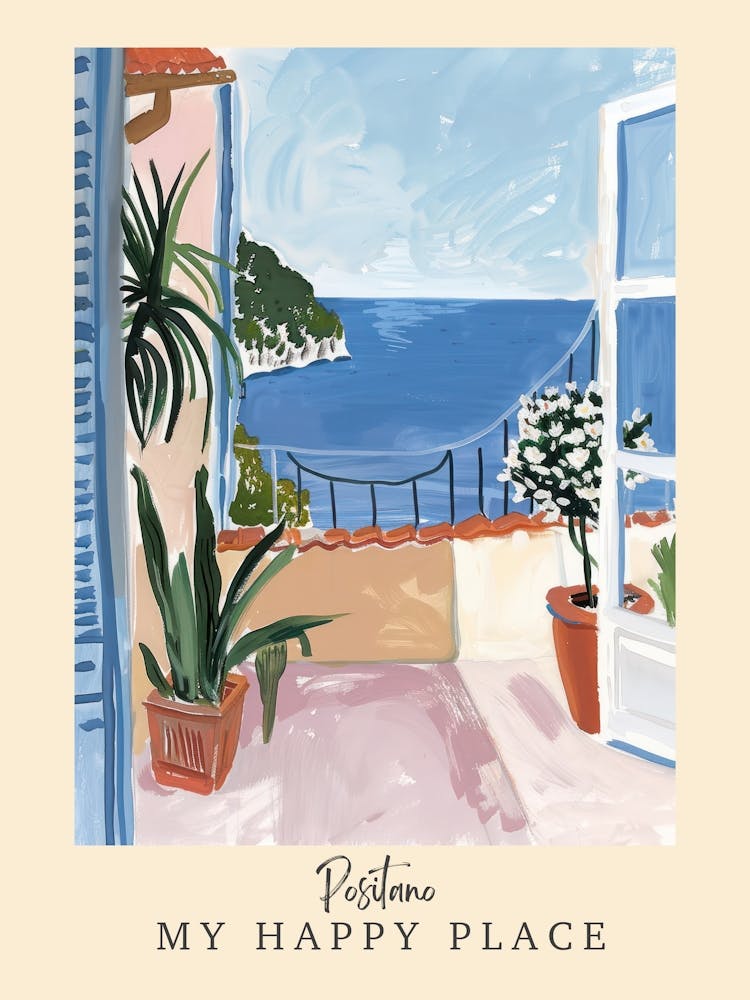 My Happy Place Positano 1 Travel Poster