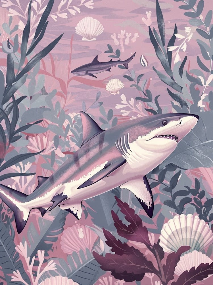 Purple Thresher Shark Illustration 2