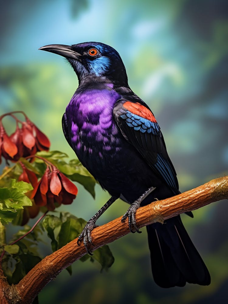 Perched Paradise: Fruitcrow Art 1