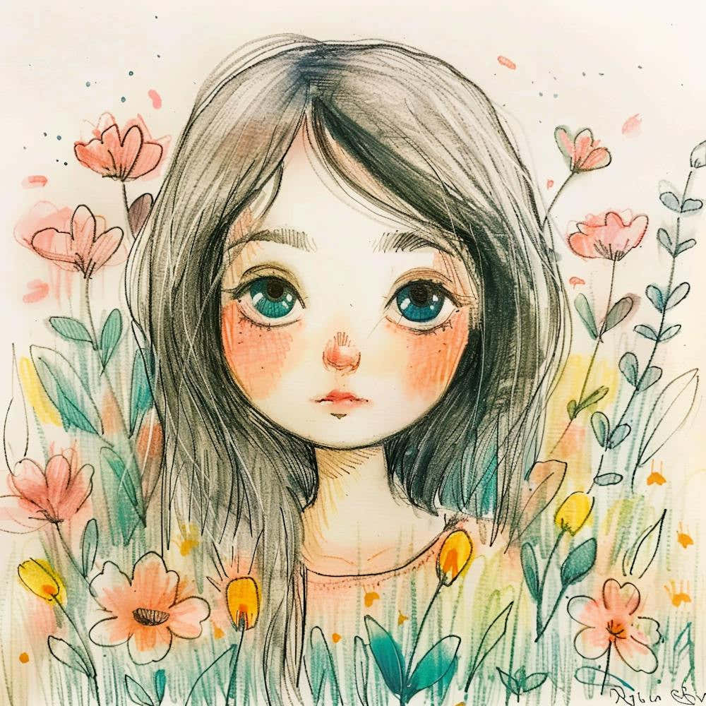 Girl In Flowers