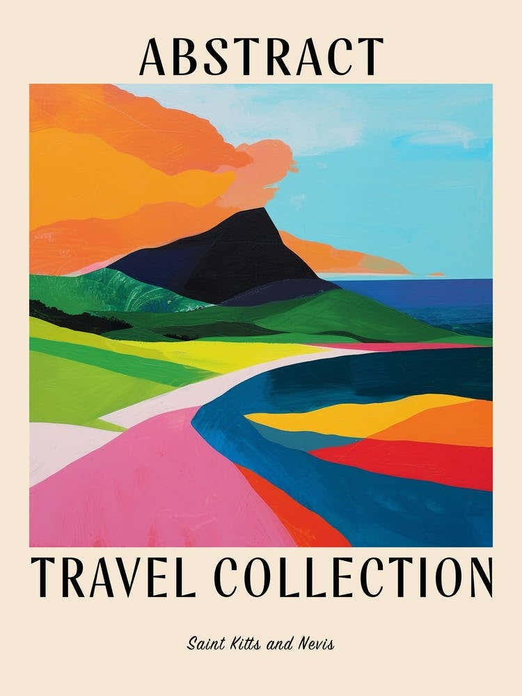 Abstract Travel Collection Poster Saint Kitts And Nevis 3