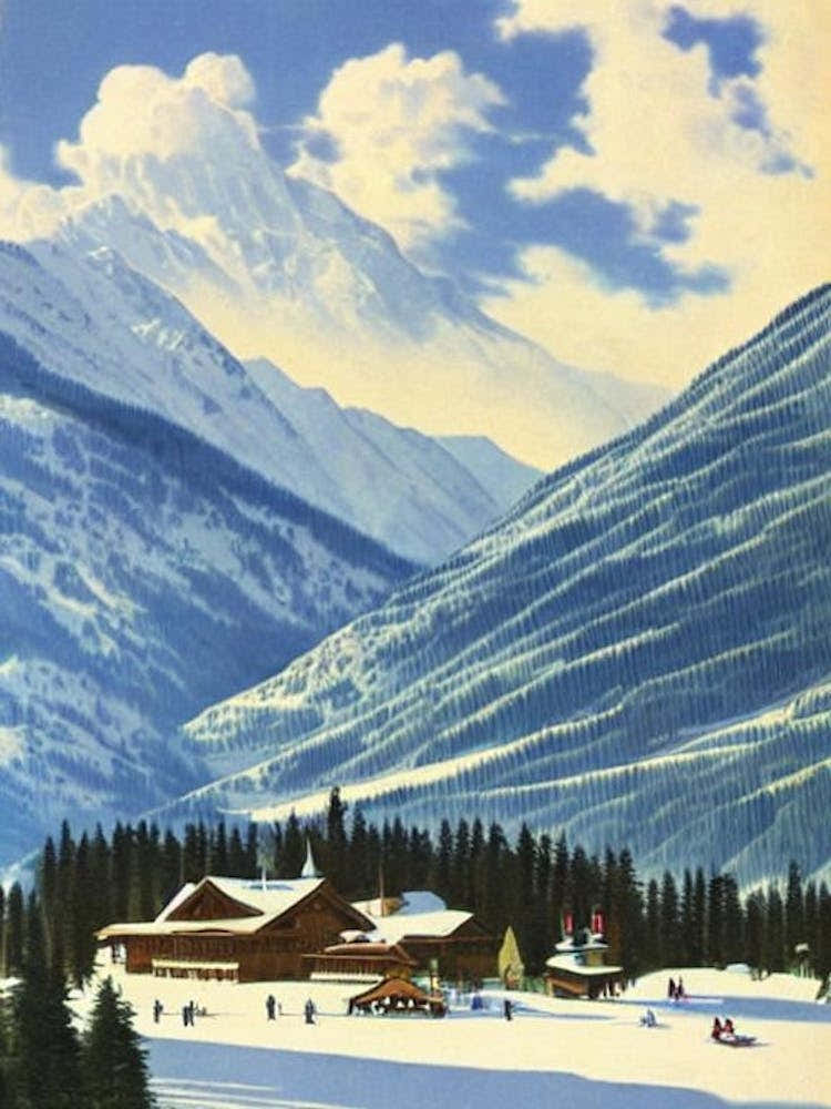 Kranjska Gora, Slovenia Ski Resort Vintage Landscape 1 Skiing Poster