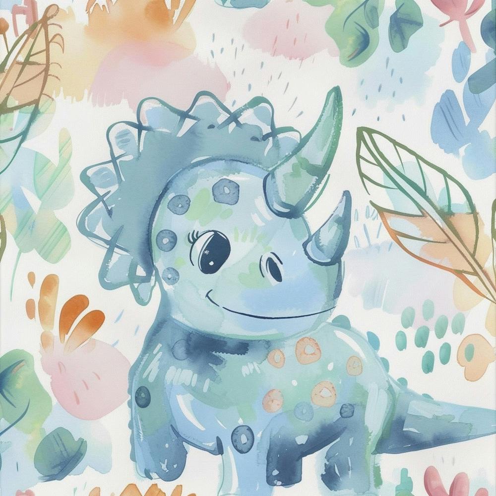 Cute Muted Pastels Protoceratops Dinosaur 2