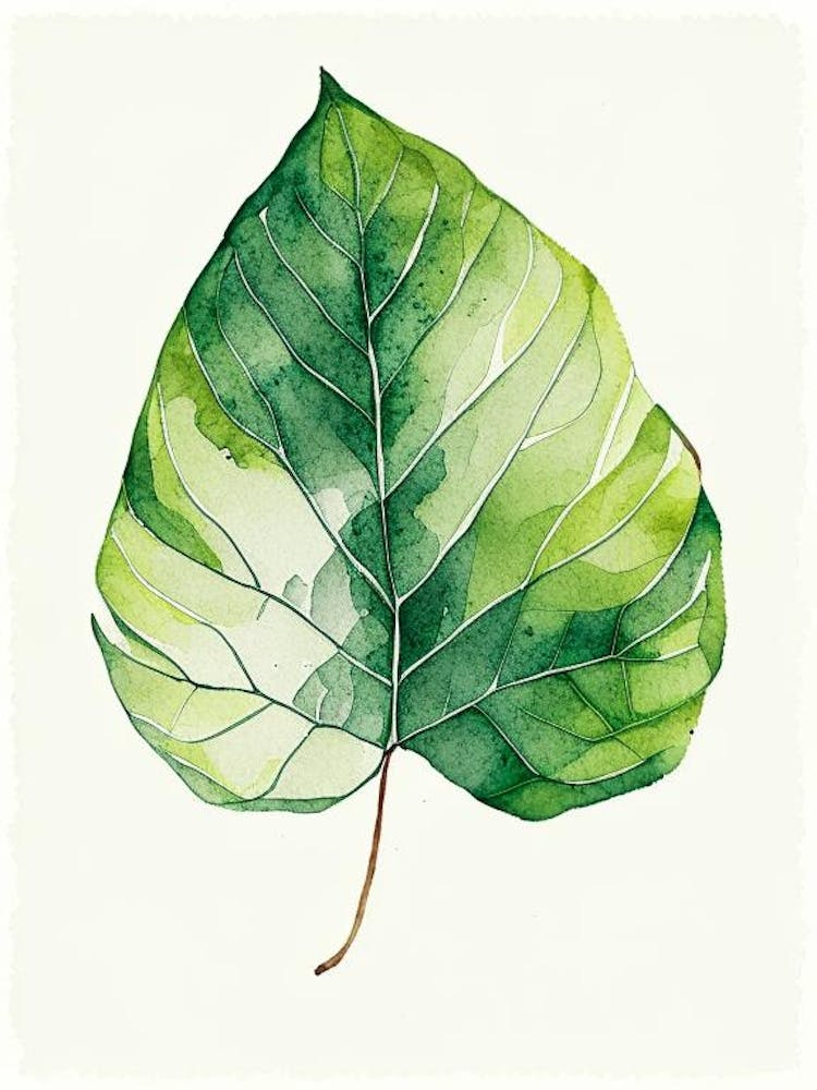 Breadfruit Leaf Minimalist Watercolour