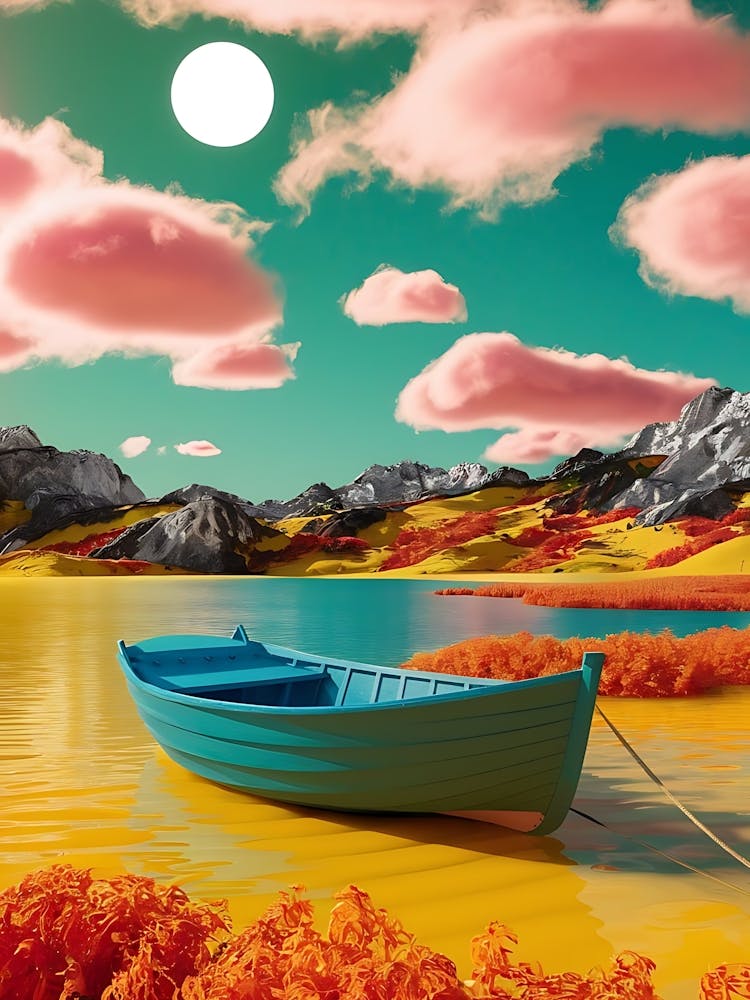 Blue Boat In The Water