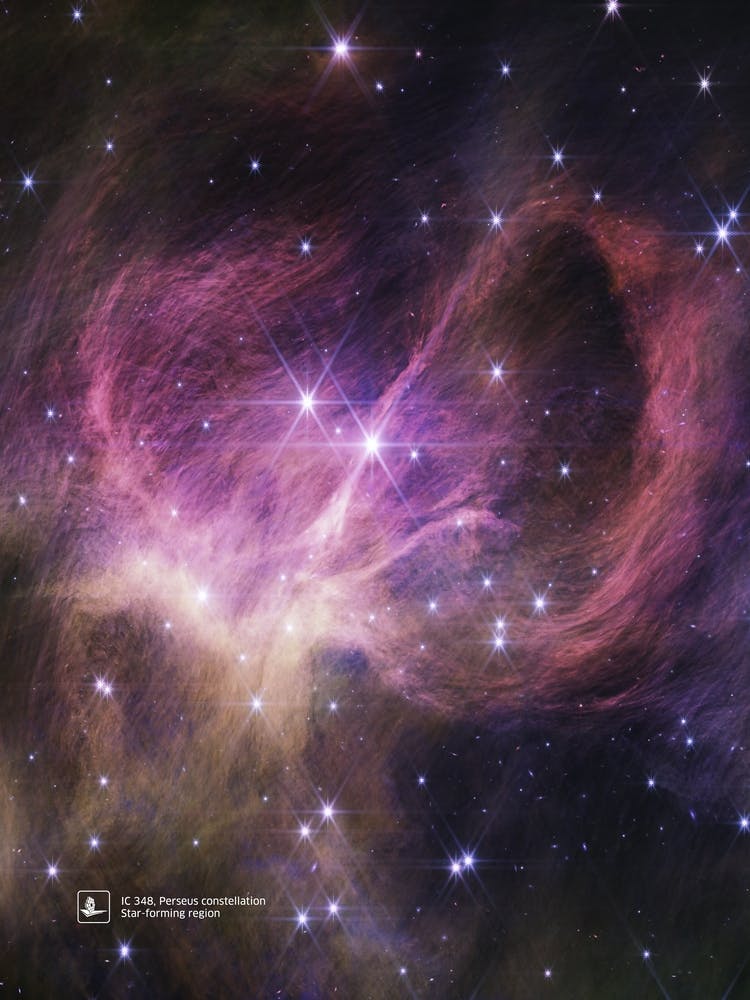 IC 348, Perseus constellation (James Webb/JWST) — space poster