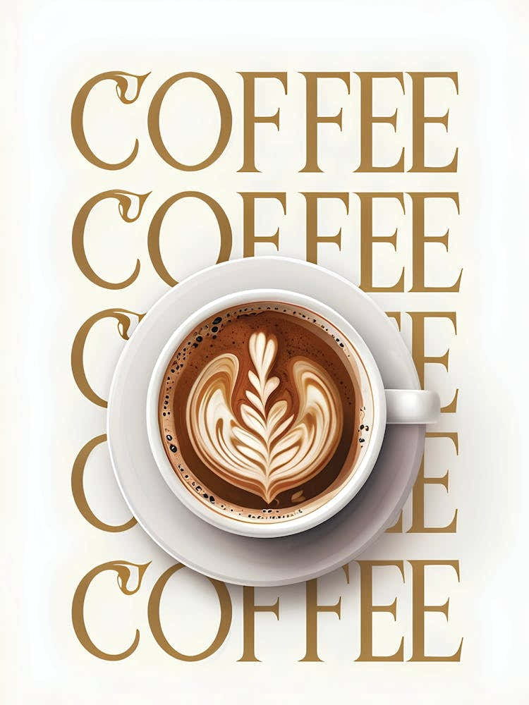 Elegant Coffee Cup With Latte Art