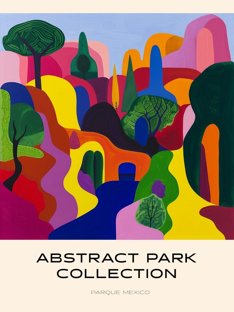 Abstract Park Collection Poster Parque Mexico Mexico City 1