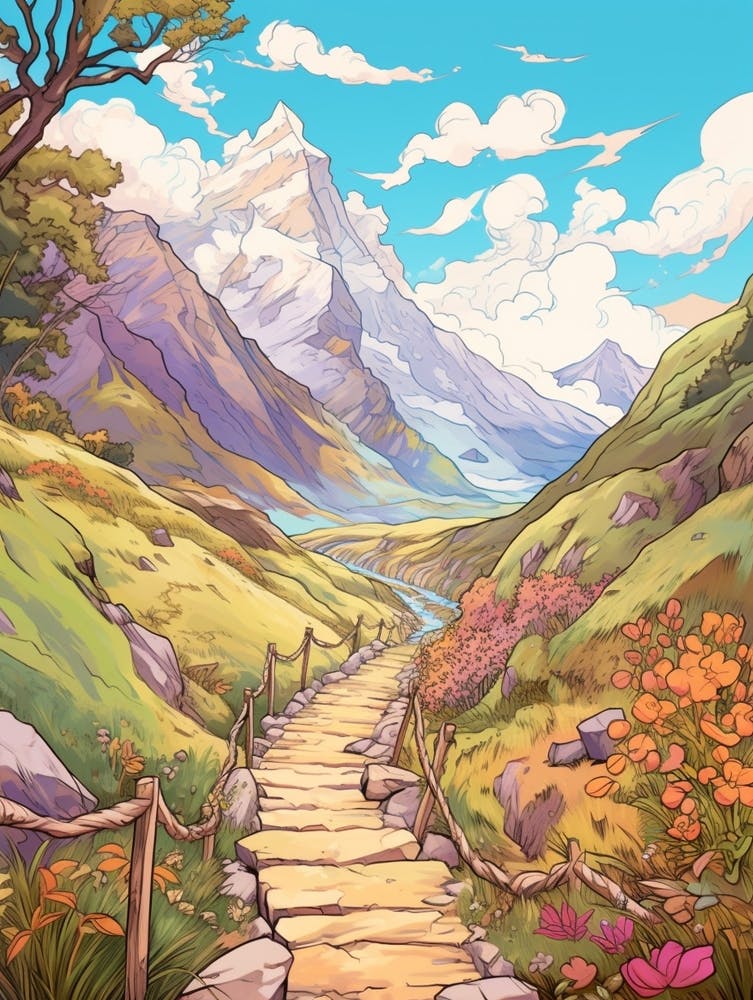 Salkantay Trek Peru 1 Hike Illustration