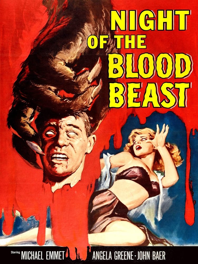 Horror Movie Poster, Night Of The Blood Beast