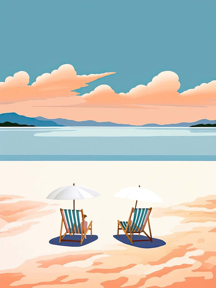 Whitehaven Beach, Australia, Graphic Illustration 4