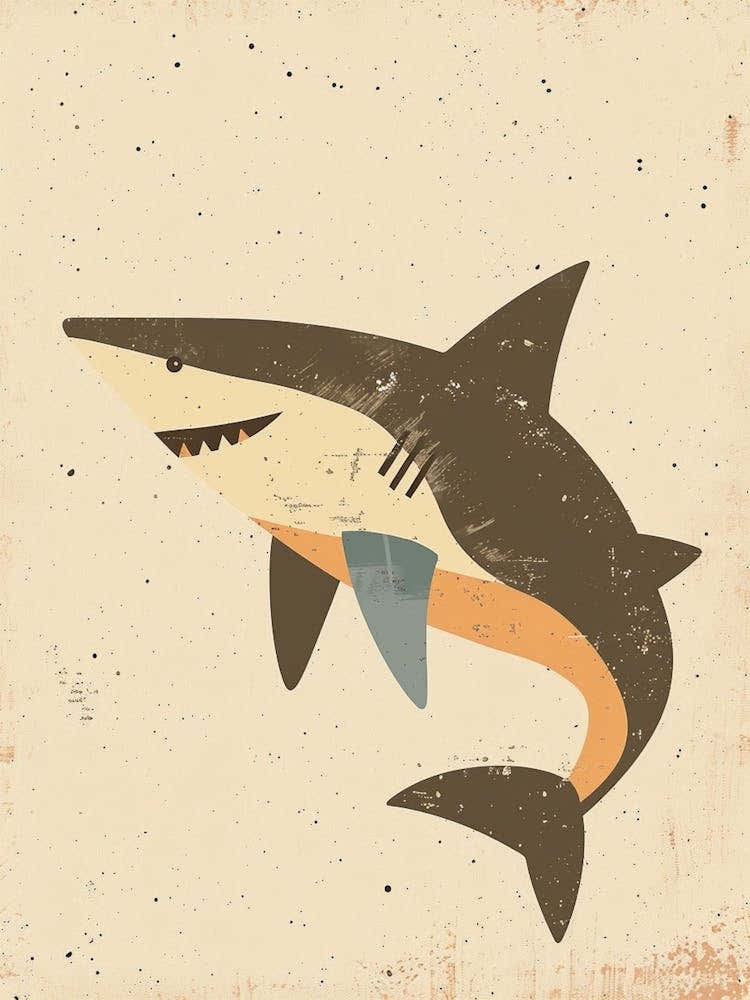 Cute Beige Tones Shark 5