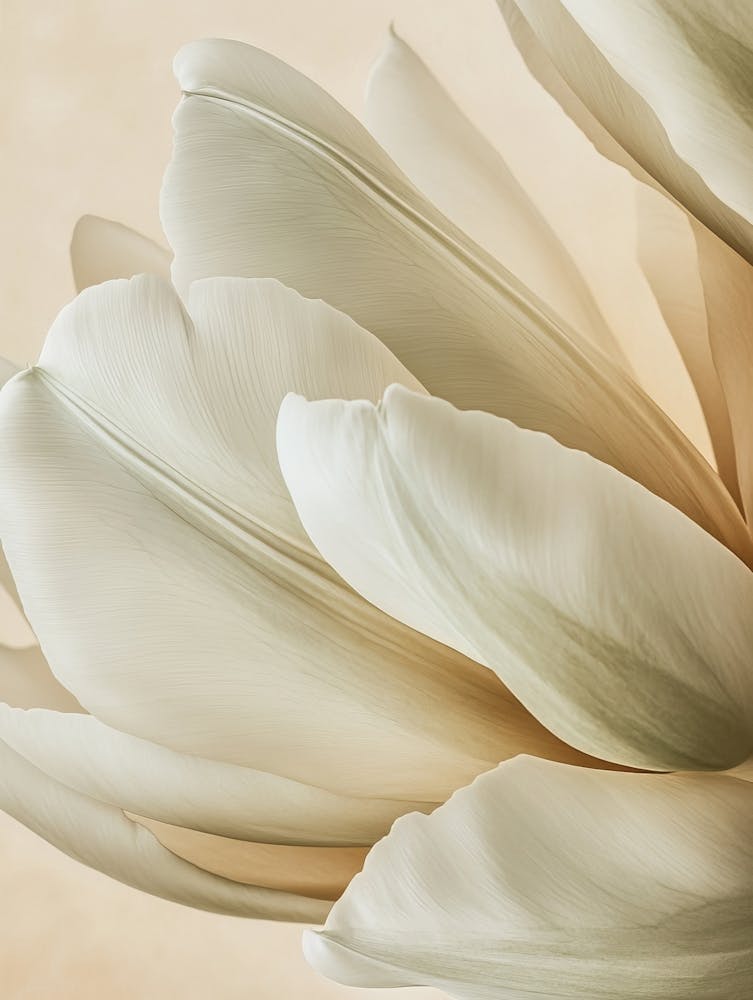 Green Beige Close Up Petals 16