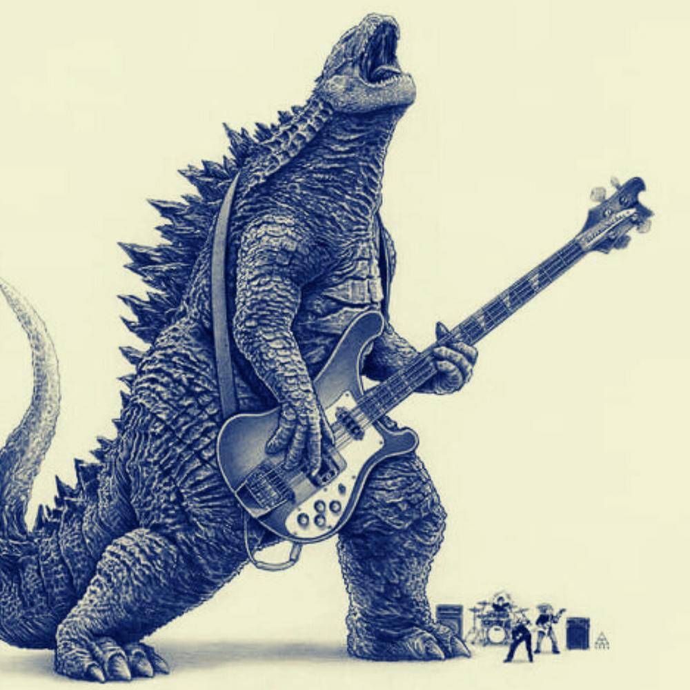 Godzilla Playing Guitar