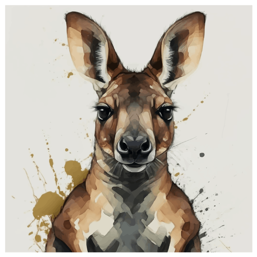 Realistic Kangaroo Watercolor