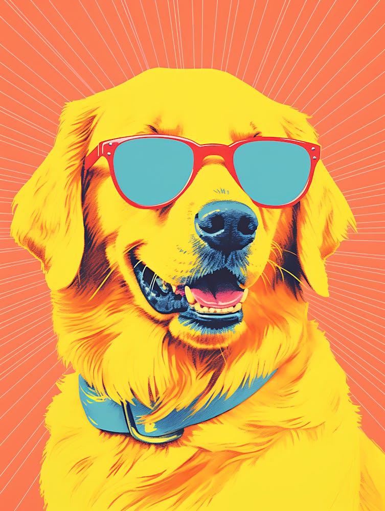 Golden Retriever In Sunglasses 1