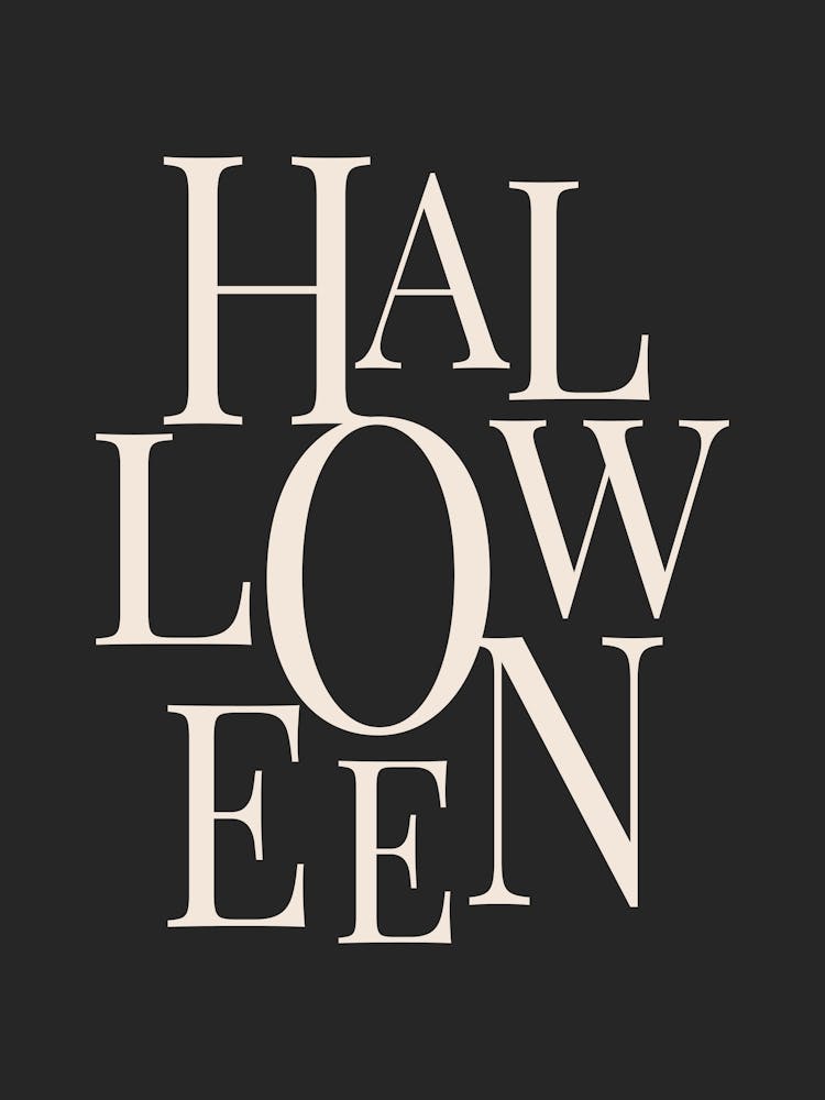 Modern Halloween Typography - White & Black