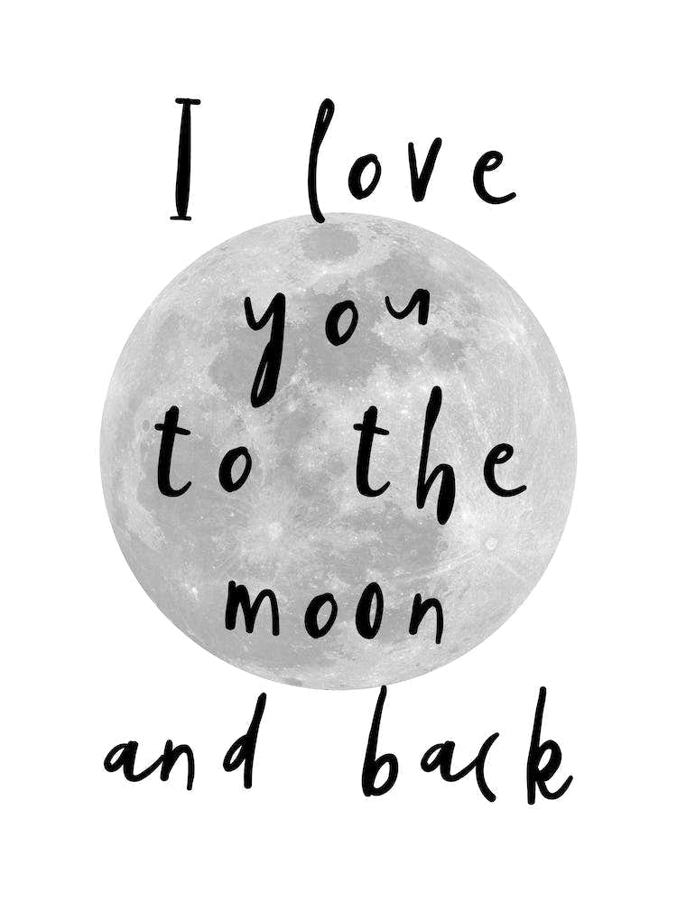 I Love You To The Moon Black
