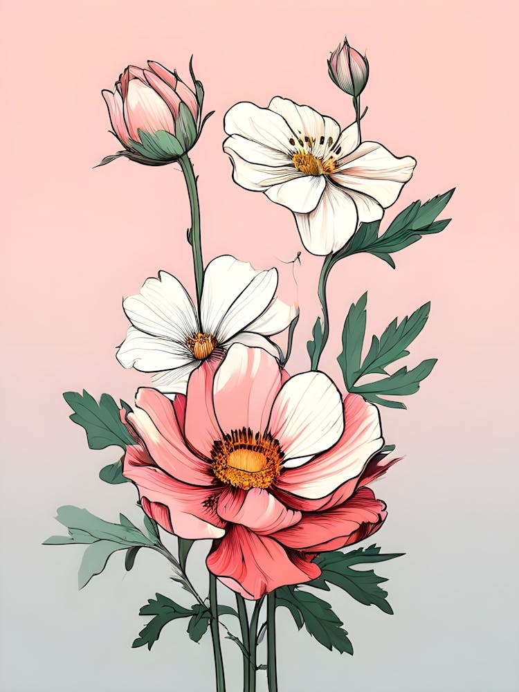 Pink And White Flowers