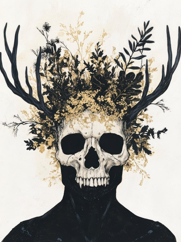 Skull With Flowers