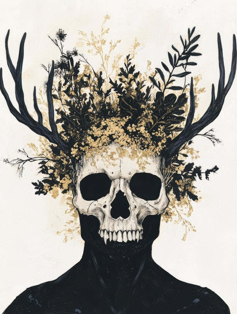 Skull With Flowers