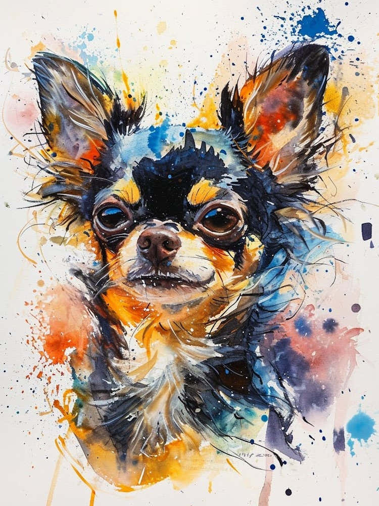 Chihuahua Watercolor Painting 4
