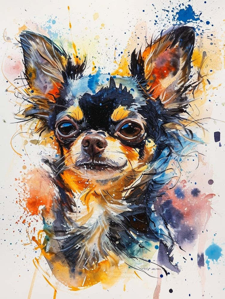Chihuahua Watercolor Painting 4