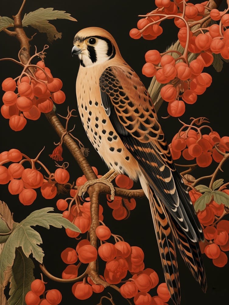 Dark And Moody Botanical American Kestrel 2