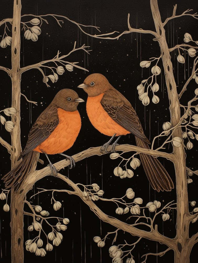 Art Nouveau Birds Poster Dipper 4