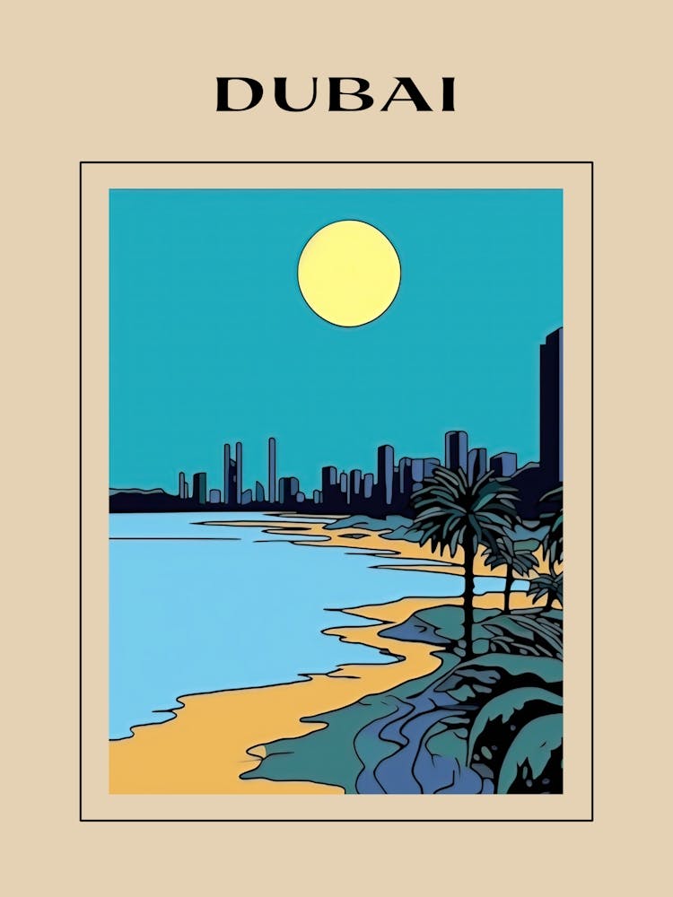 Minimal Design Style Of Dubai, United Arab Emirates 1 Poster