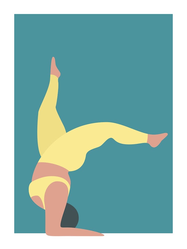 Yoga pose woman in green