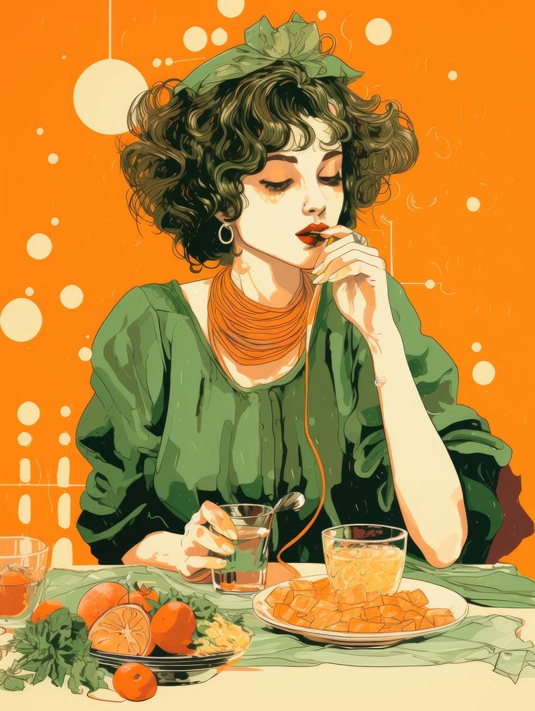 Girl Eating Pasta