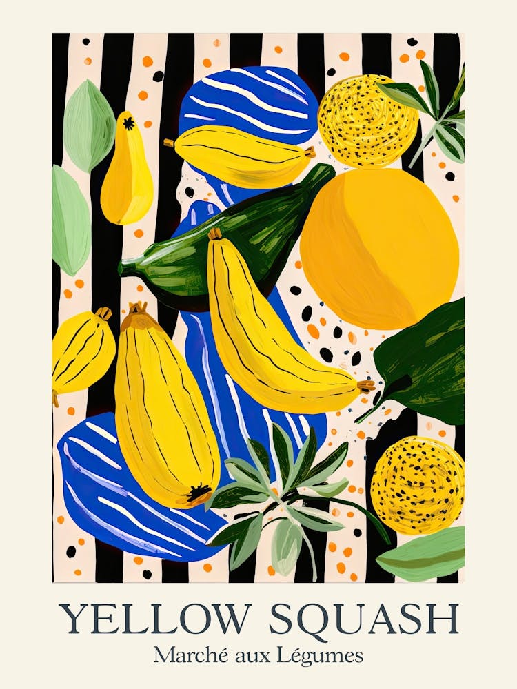 Marche Aux Legumes Yellow Squash Summer Illustration 2