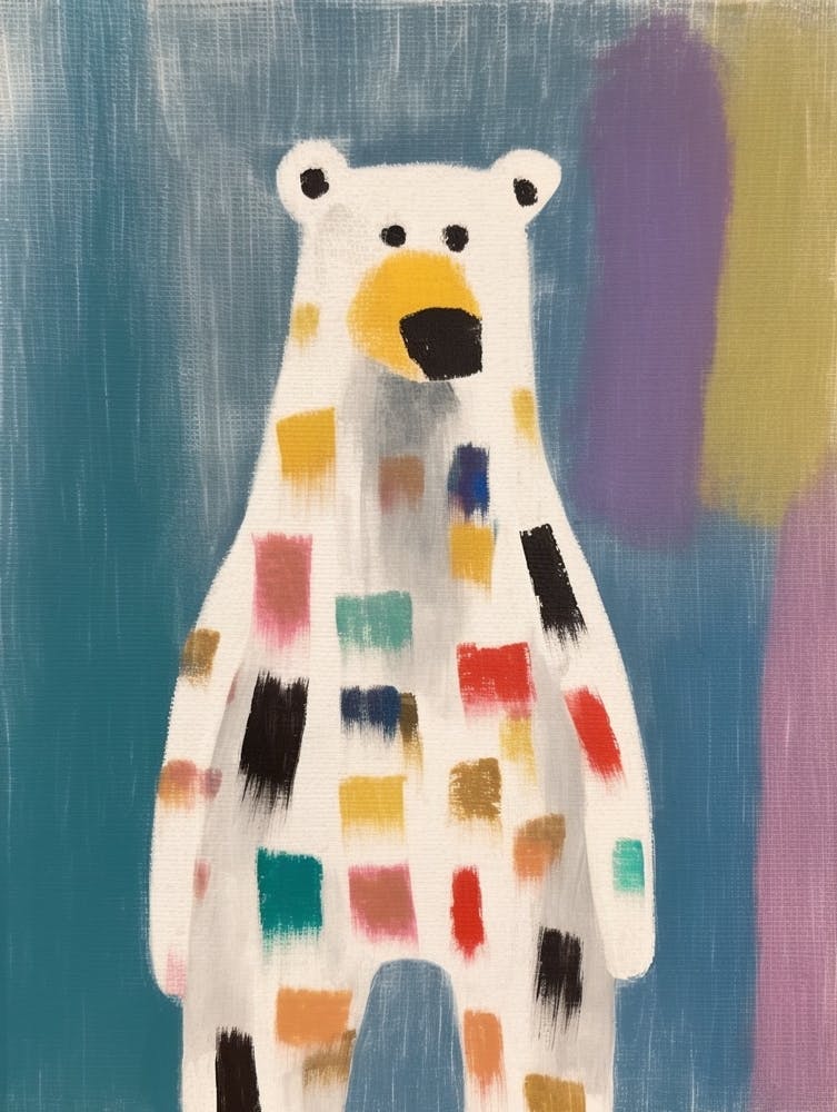 Polar Bear Kids Patchwork Painting