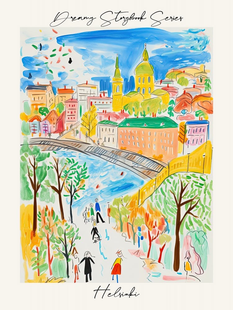 Poster Of Helsinki, Dreamy Storybook Illustration 3