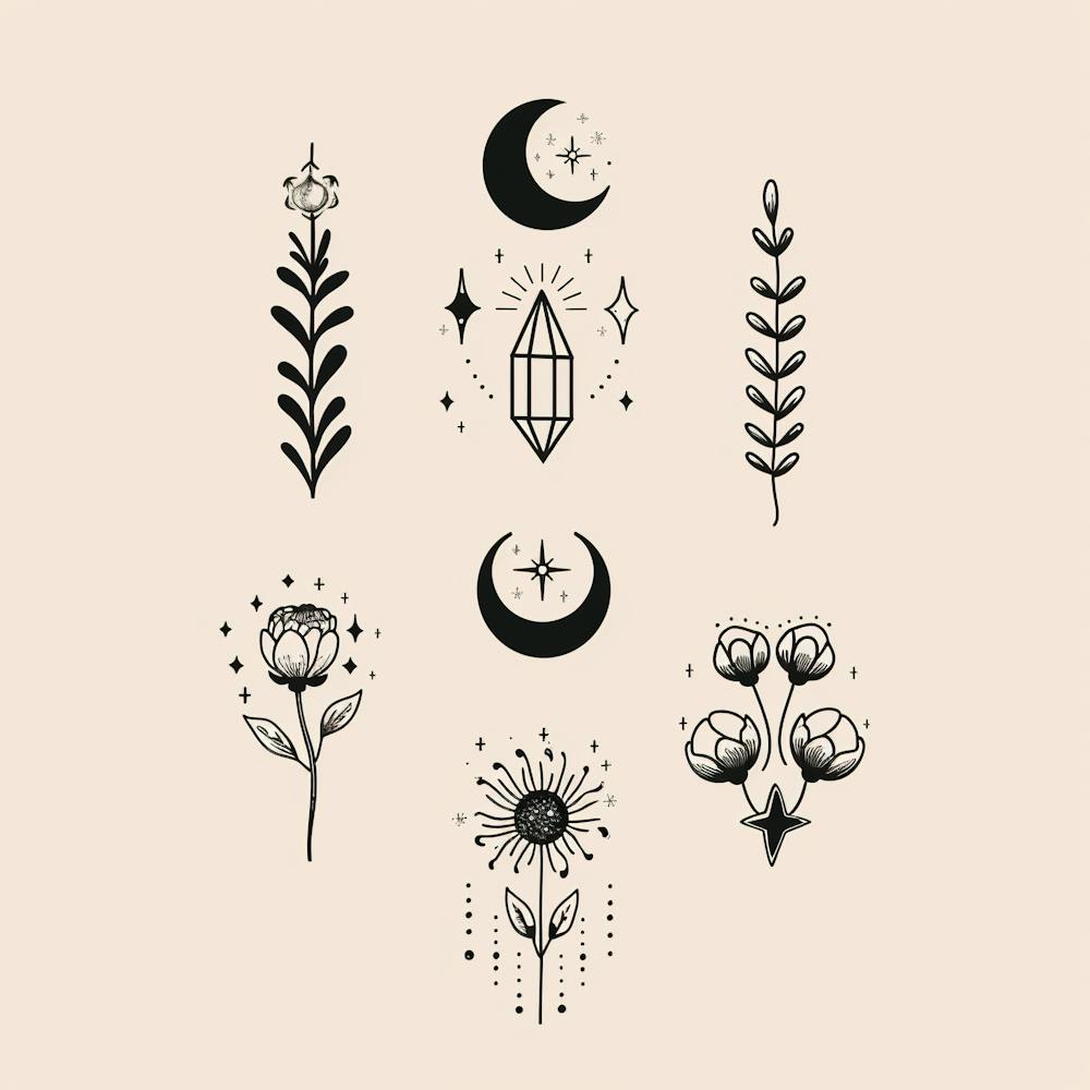 Minimalist Boho Celestial Moon 9