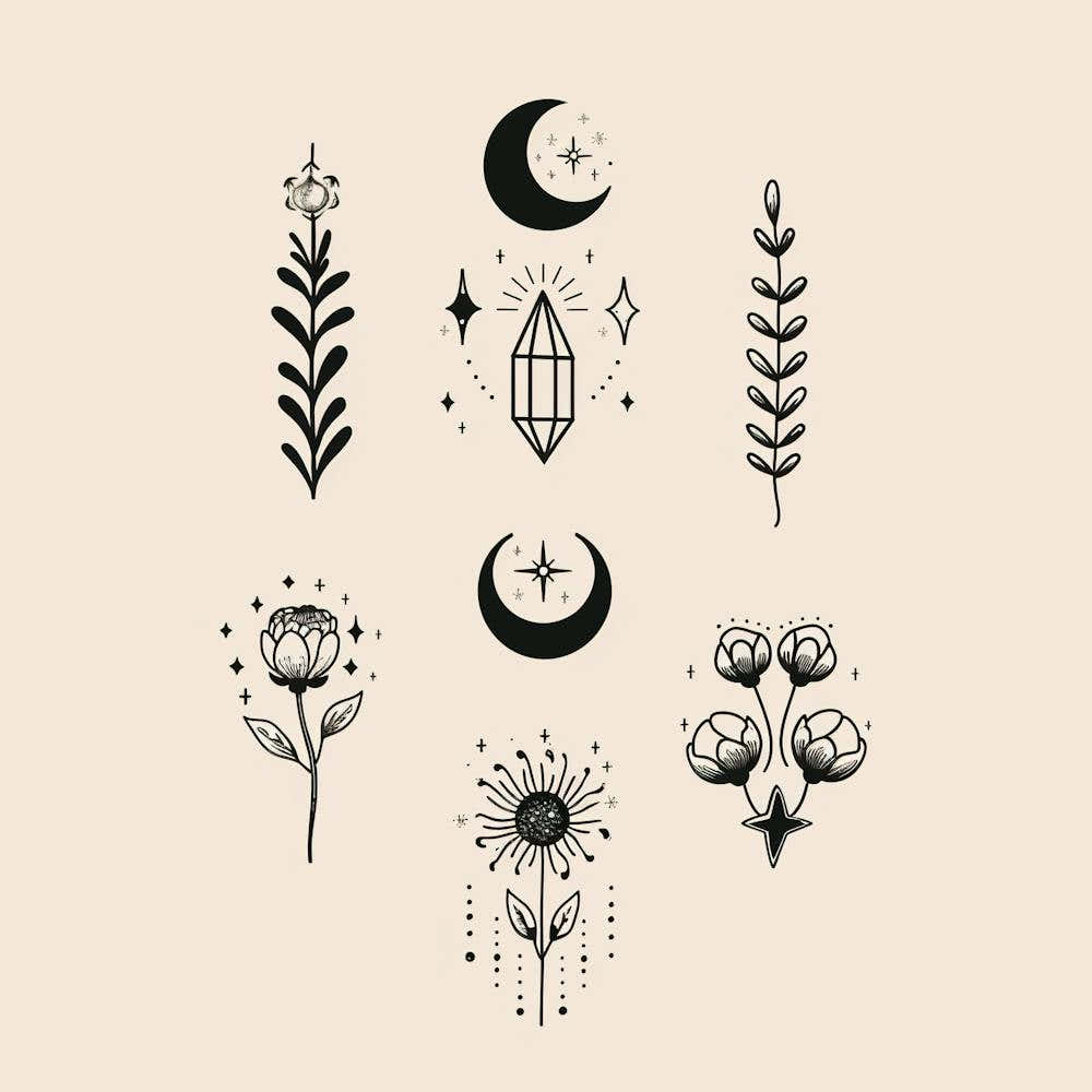 Minimalist Boho Celestial Moon 9