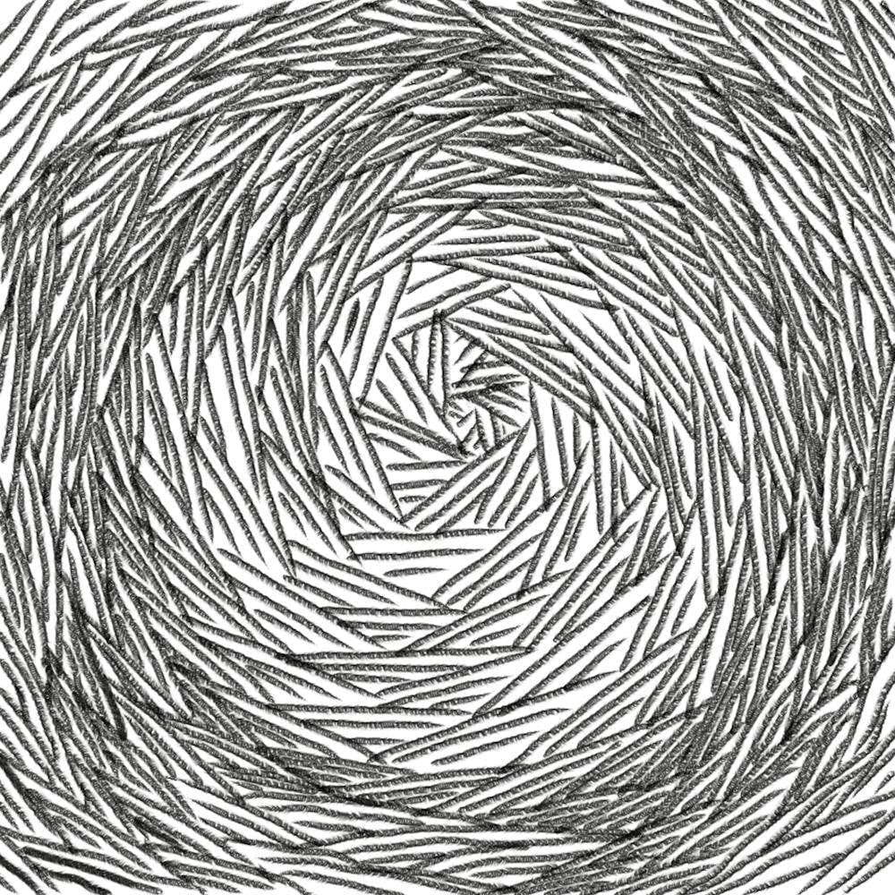 Spiral Drawing grey black white