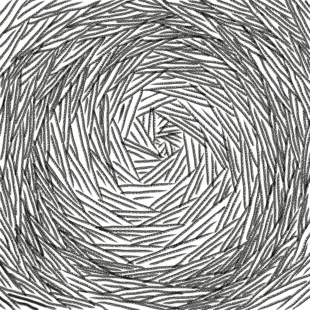 Spiral Drawing grey black white