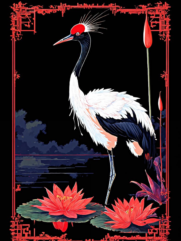 Crane On Lotus