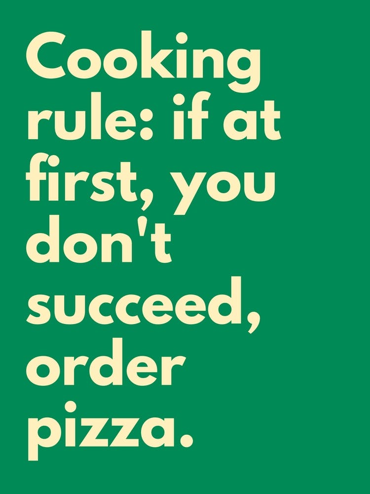 Cooking Rules Green Kitchen Typography