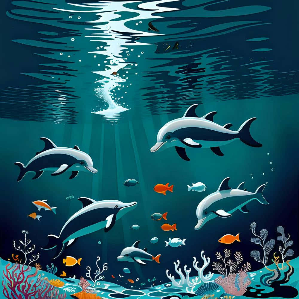 Dolphins Under The Sea