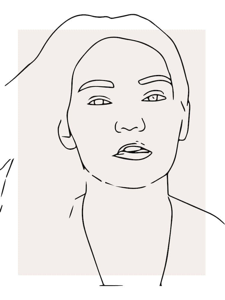 Woman Hair Outline