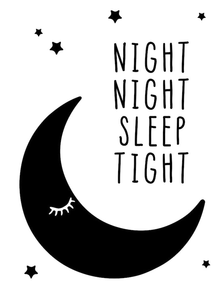 Night Night Sleep Tight Black