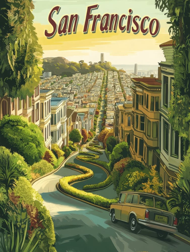 Aihrgdesign A Mid Century Modern Travel Poster For San Francisco 1